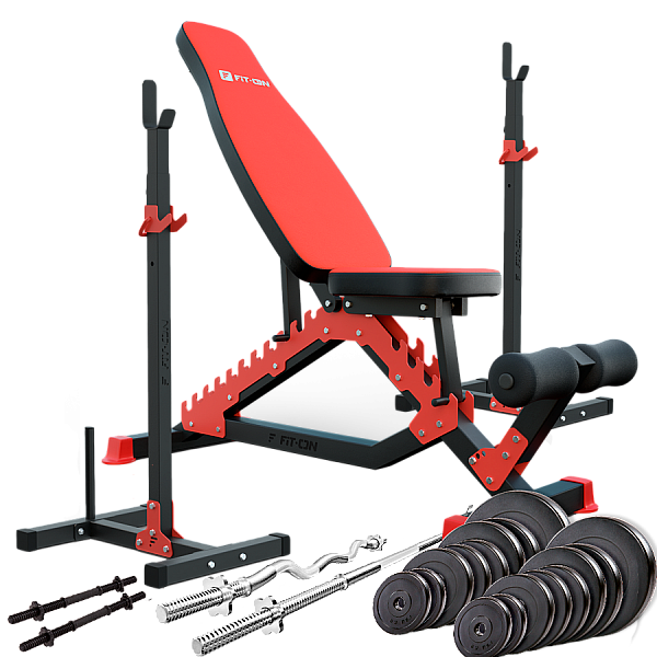 Силовий набір Fit-On FN01 + штанга та гантелі 80кг
