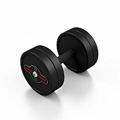 Гантель прогумована Marbo Sport 15кг, чорний матовий