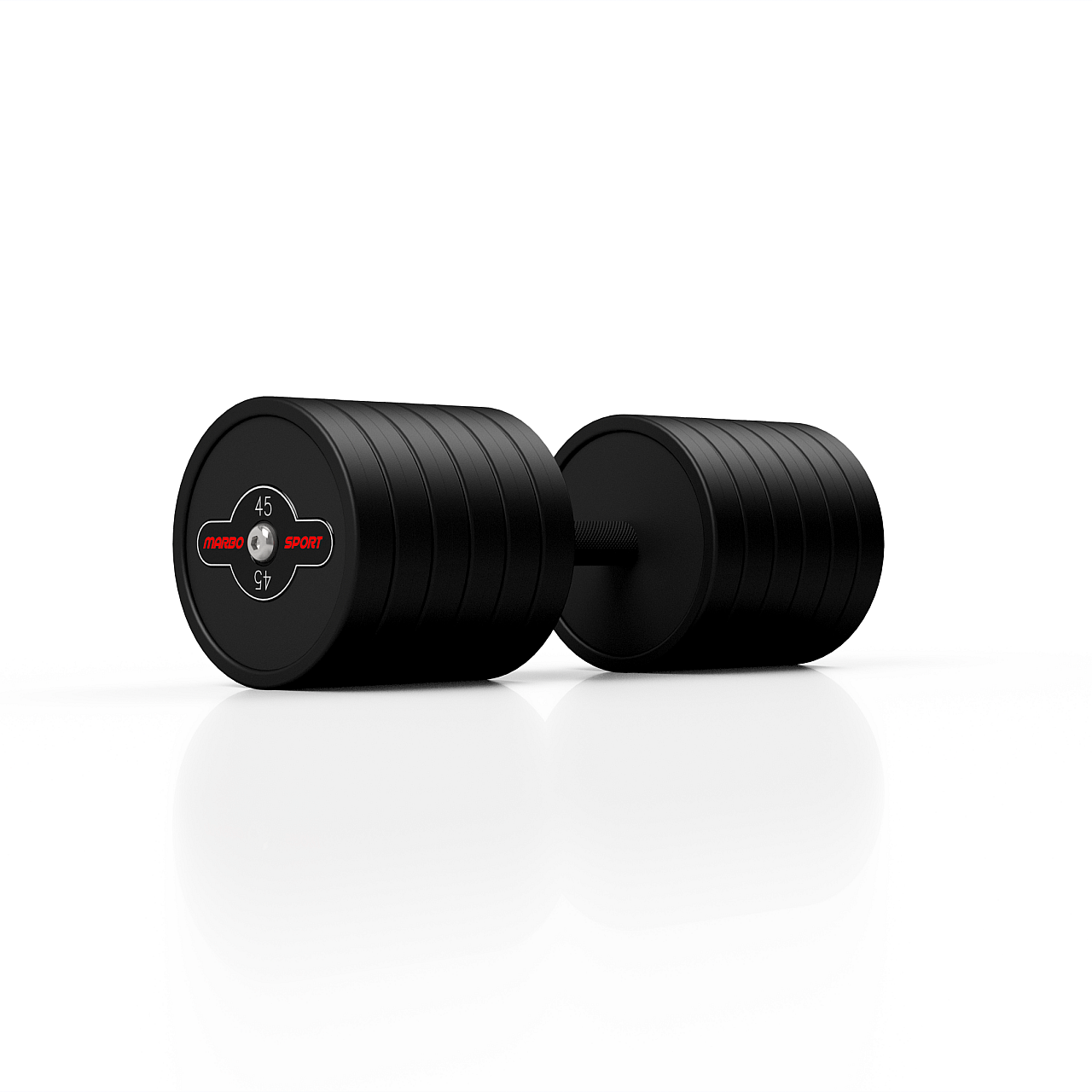 Гантелі гумові Marbo Sport 45кг, чорний матовий
