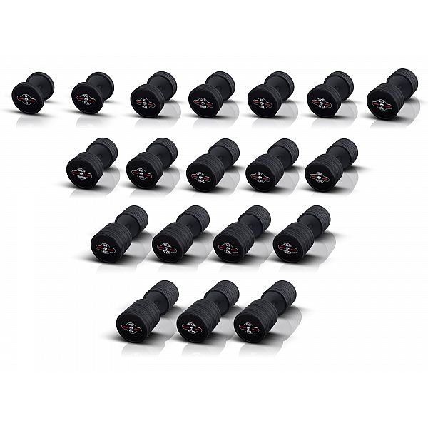 Гантель прогумована Marbo Sport 37.5кг, чорний матовий