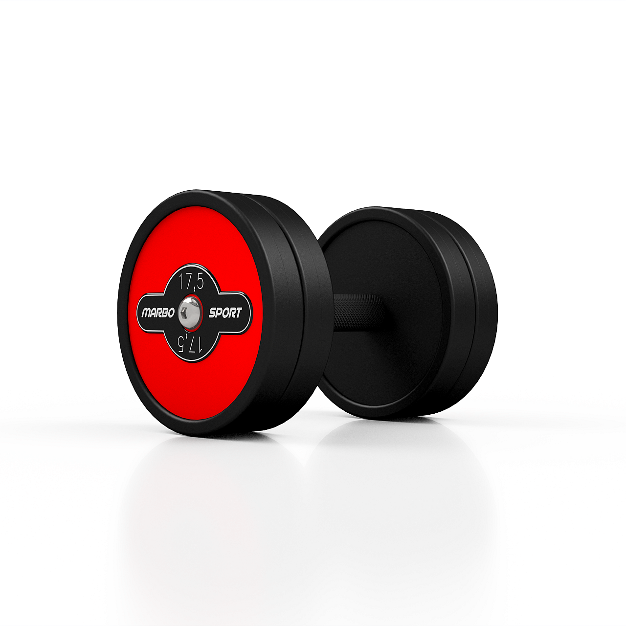 Гантель прогумована Marbo Sport 17.5кг, червоний глянець