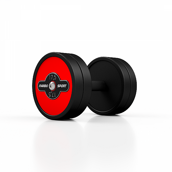 Гантель прогумована Marbo Sport 17.5кг, червоний глянець