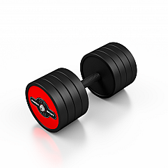 Гантель прогумована Marbo Sport 27.5кг, червоний глянець