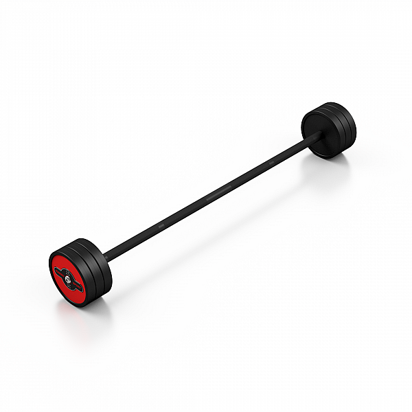 Штанга прогумована Marbo Sport 25кг, червоний глянець