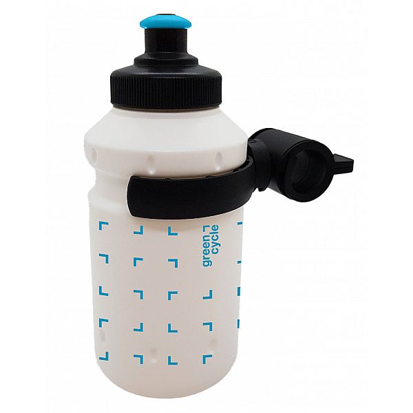 Фляга 0,35 Green Cycle GBT-549S з кріпленням, дитяча, біла з малюнком