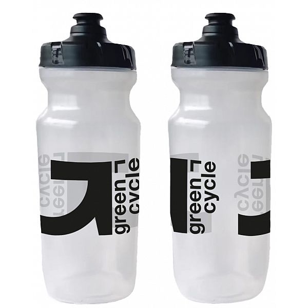 Фляга 0,6 Green Cycle GBT-516 із збільшеним клапаном, прозора із чорним