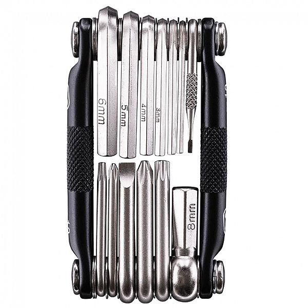 Мультитул Crankbrothers M13, 2/2.5/3/4/5/6/8мм, T10, T25, Phillips #1 #2, flat #2, інструмент для безкамерних шин, чорний