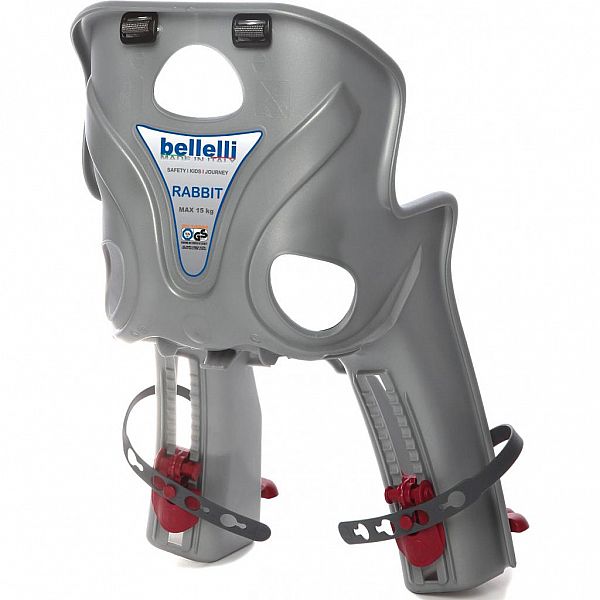 Сидіння пров. Bellelli Rabbit Handlefix до 15кг, сріблясте з червоною підкладкою
