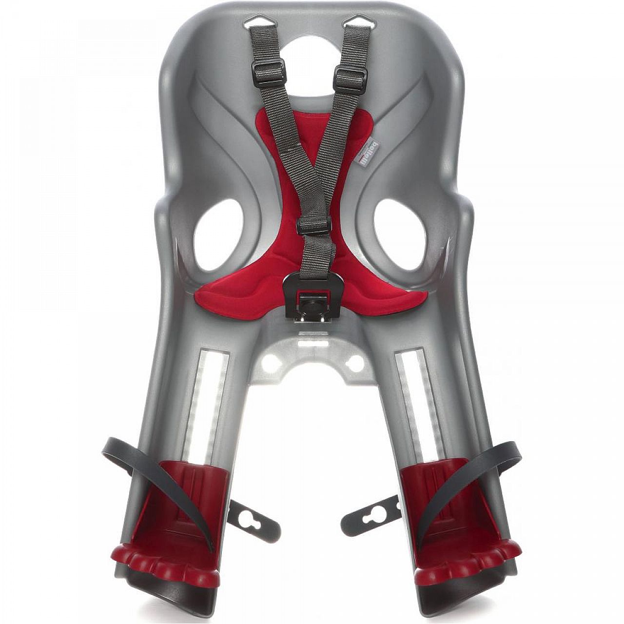 Сидіння пров. Bellelli Rabbit Handlefix до 15кг, сріблясте з червоною підкладкою