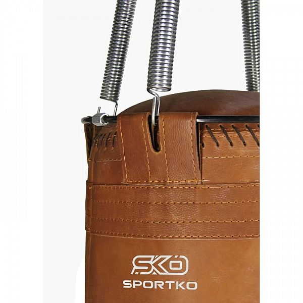 Боксерський мішок Sportko Ремінна Шкіра висота 150 ф40 вага 70кг з ланцюгами арт.МРК-15040К