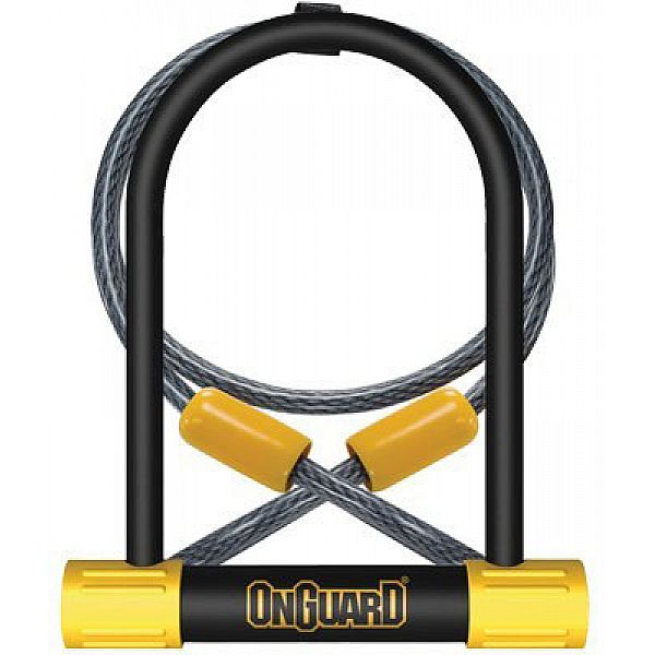 Замок U-подібний Onguard BULLDOG DT розмір скоби 115 x 230мм, товщина 13мм + кабель 120см х 10мм, поворотне кріплення на раму, 4 ключі +1 з підсвічуванням