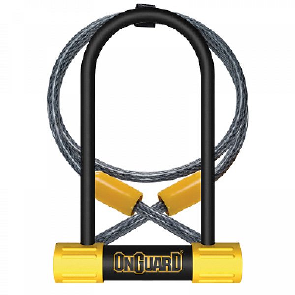 Замок U-подібний Onguard BULLDOG Medium DT розмір скоби 90 x 175мм, товщина 13мм + кабель 120см х 10мм, поворотне кріплення на раму, 4 ключі +1 з підсв.