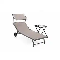 Шезлонг Negril Brown зі столиком Ventura