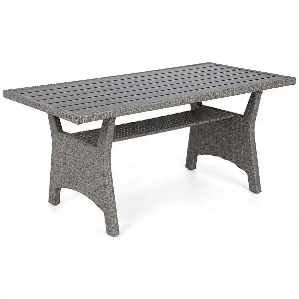 Кутові садові меблі з техноратанга Lagos Muddy Grey / Black Melange