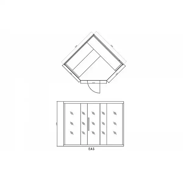 EA5 Сіра кутова фінська сауна з пічкою