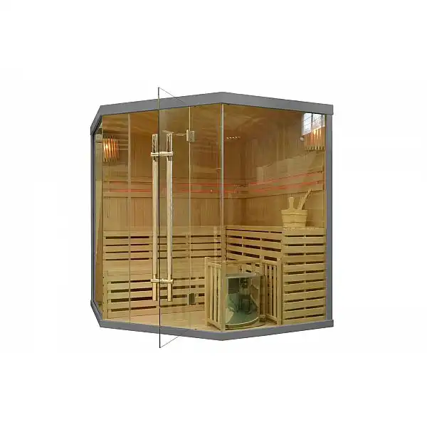 EA5 Сіра кутова фінська сауна з пічкою