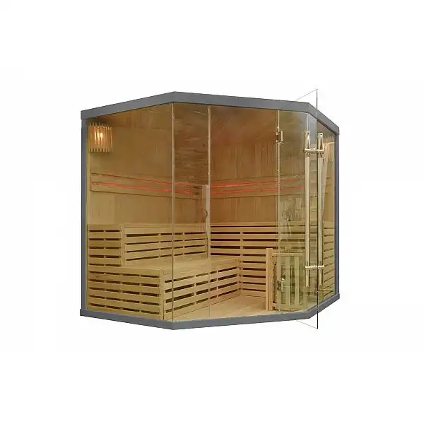 EA5 Сіра кутова фінська сауна з пічкою