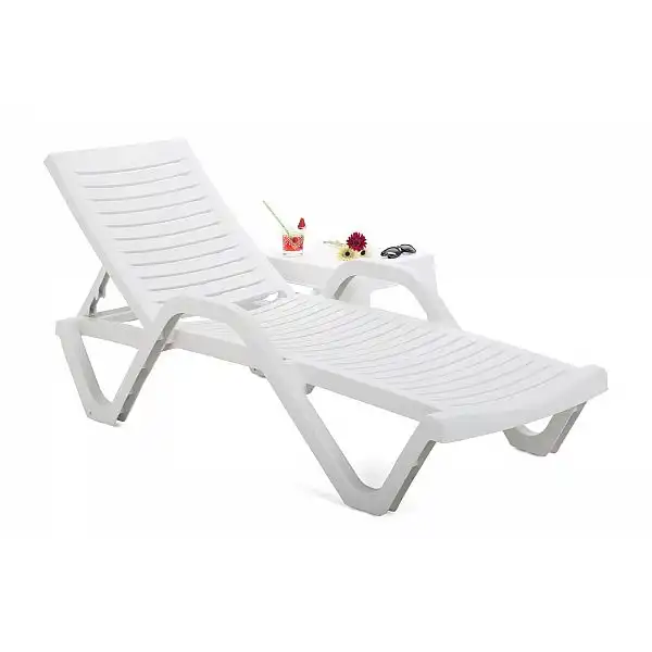 Садовий шезлонг Havana Basic White зі столиком