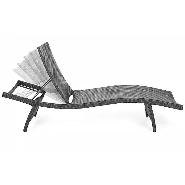 Набір садових шезлонгів з техноротангу Marbella Grey / Grey Melange зі столиком