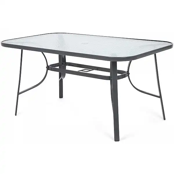 Металеві садові меблі Sevilla 150 см Атланта сірий / коричневий трикутники 6+1