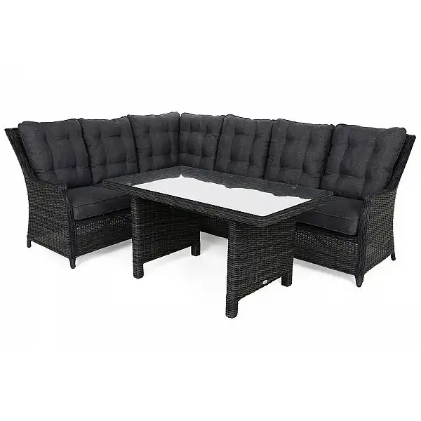 Лівий кутовий диван техноротанг Alicante Grey / Grey Melange