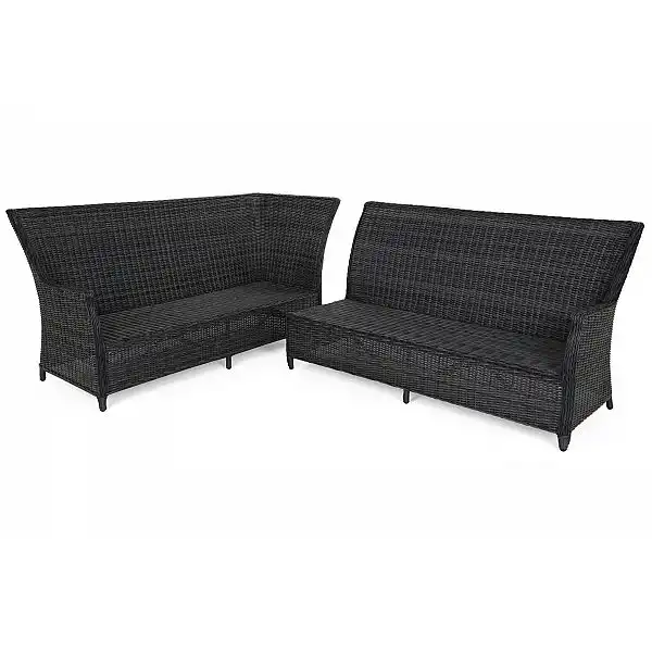 Лівий кутовий диван техноротанг Alicante Grey / Grey Melange