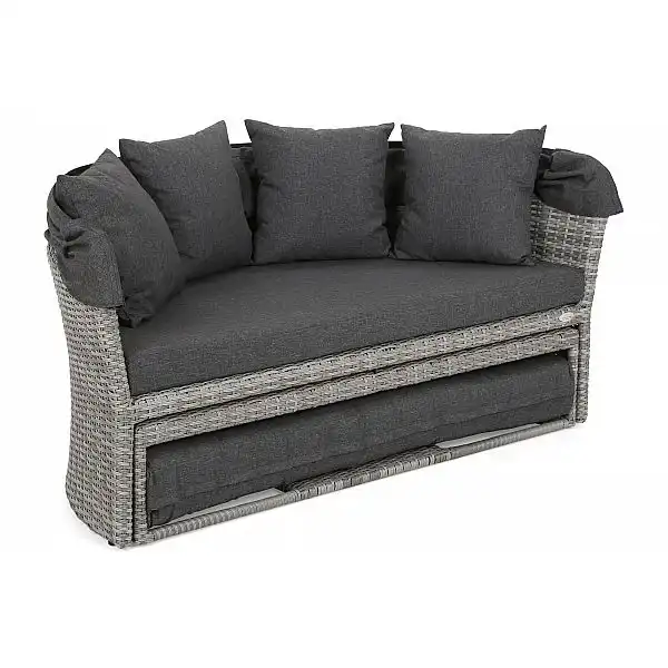 Садовый диван Sydney Light Grey / Grey Melange с балдахином, выставочный