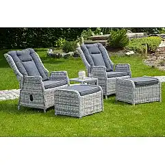 Набір крісел Bristol Relax з підніжками Light Grey / Grey Melange і столиком Cub..