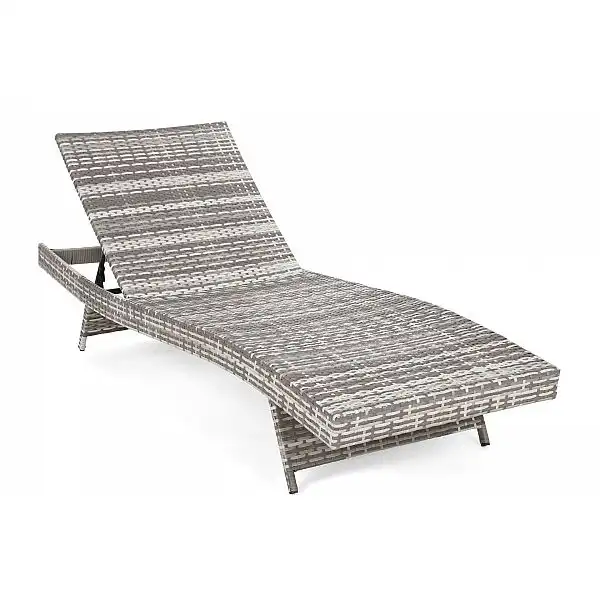Набір садових шезлонгів Bora Bora Light Grey / Grey Melange з техноротангу зі столиком