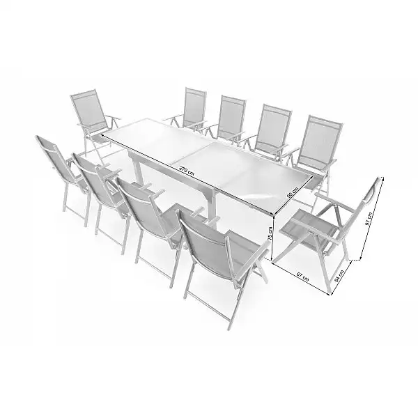 Набір садових меблів Orlando Casablanca Silver / Taupe 10+1