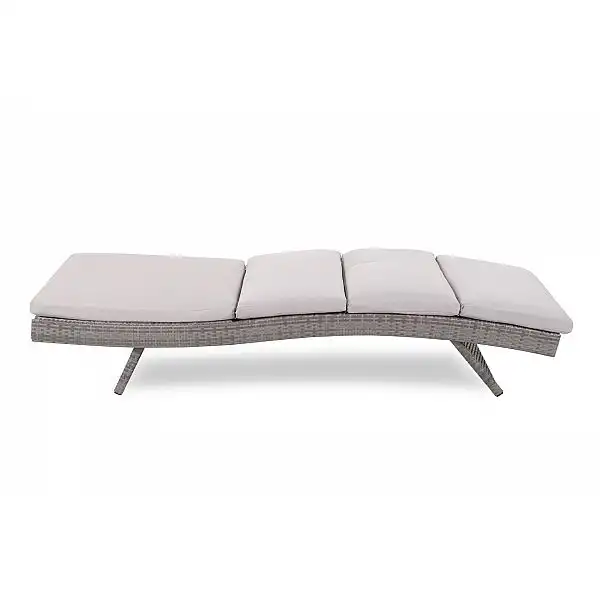 Садовий шезлонг з подушкою з техноратангу Bora Bora Grey / Light Grey