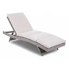 Садовий шезлонг з подушкою з техноратангу Bora Bora Grey / Light Grey
