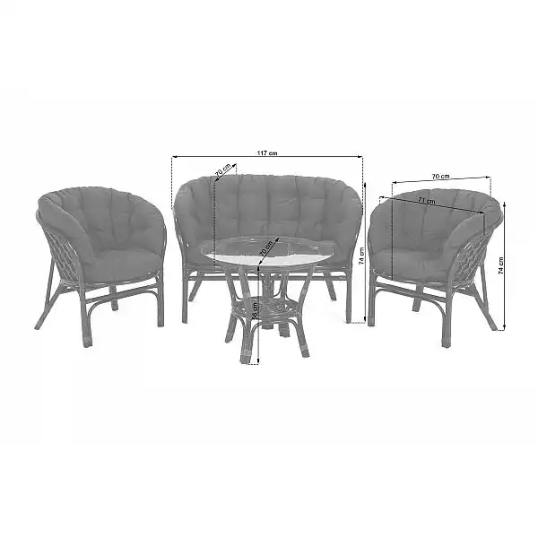 Садові меблі з ротанга Bahama Brown / Cappuccino 3+1