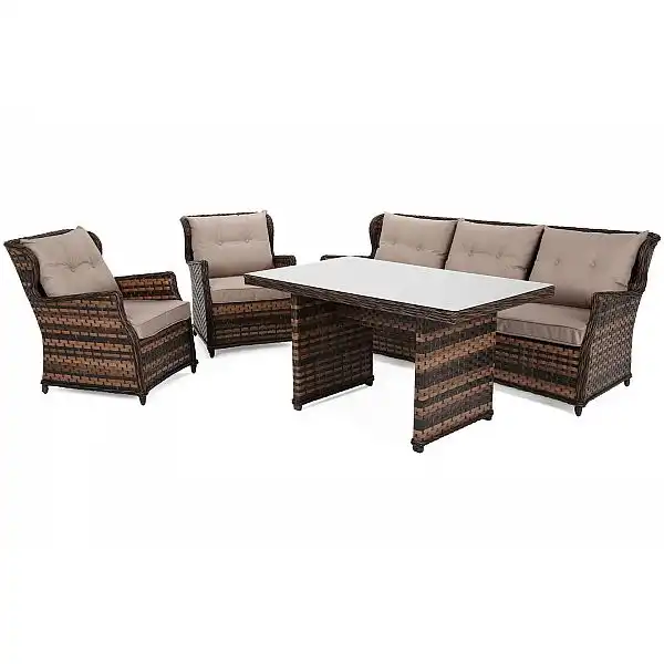 Садові меблі з техноратгана Siena Dinner Grande Brown / Taupe