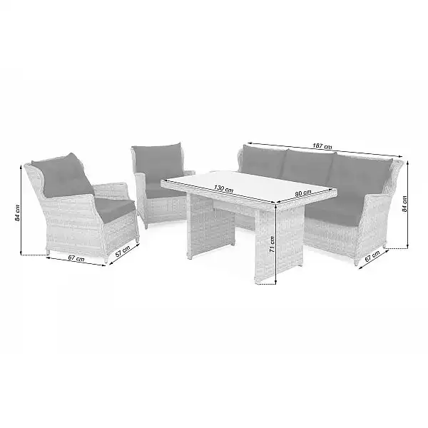 Садові меблі з техноратгана Siena Dinner Grande Brown / Taupe