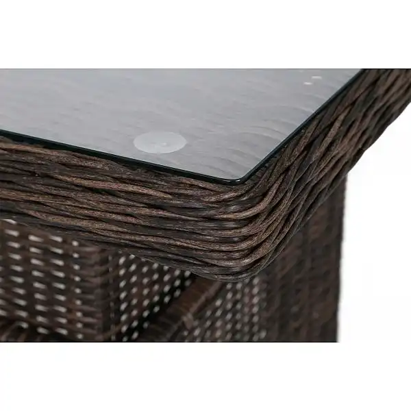 Кутовий садовий диван з техноротангу Trivento Brown Mat / Brown Melange