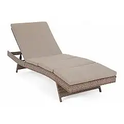 Садовий шезлонг з техноратангу Bora Bora Ginger / Brown Melange з подушкою