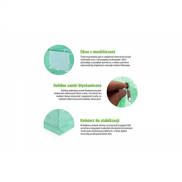 Фольгований тунель 250 x 400 см (10 м²) каркас + зелена фольга