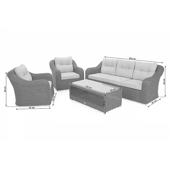 Садові меблі з техноратангу Andros Grey / Light Grey