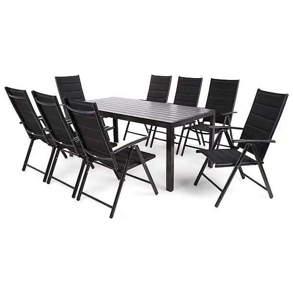 Алюмінієві садові меблі Ibiza 185 см Black / Black 8+1