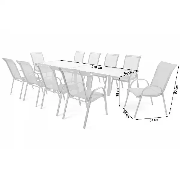 Алюмінієві садові меблі Orlando Silver Sevilla Silver / Taupe 10+1