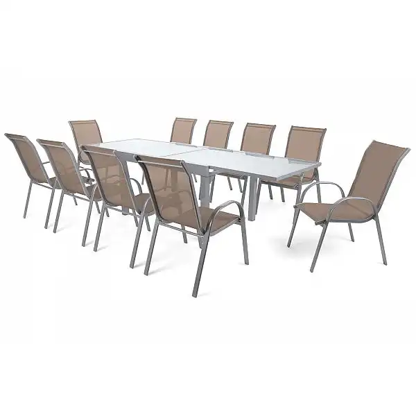 Алюмінієві садові меблі Orlando Silver Sevilla Silver / Taupe 10+1
