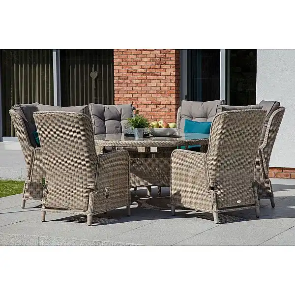 Садові меблі з техноратанга Lamezia Beige / Beige Melange 6+1 II. видів