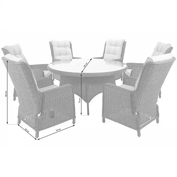 Садові меблі з техноратанга Lamezia Beige / Beige Melange 6+1 II. видів