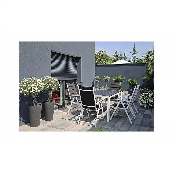 Алюмінієві садові меблі Ibiza 150 см Білий / Чорний 6+1