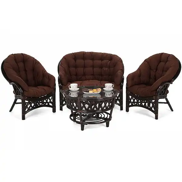 Ротангові садові меблі Diego Brown / Brown 3+1