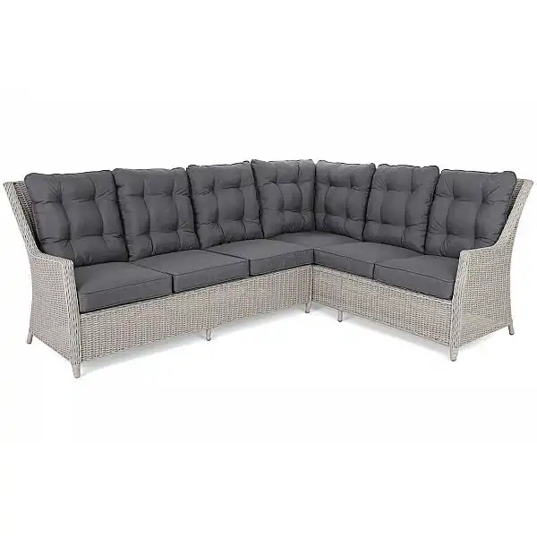 Кутовий набір садових меблів Alicante White / Grey правий