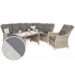 Кутовий набір садових меблів Alicante White / Grey правий