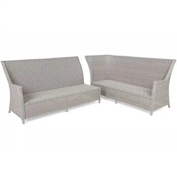 Кутовий набір садових меблів Alicante White / Grey правий