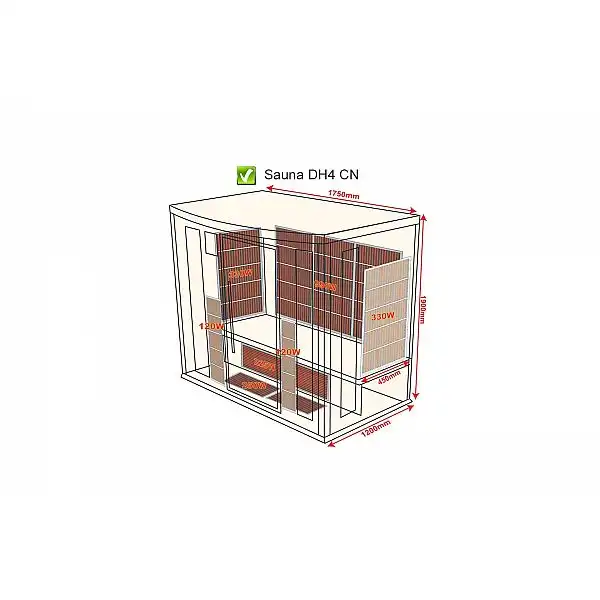Інфрачервона сауна з кольоротерапією DH4 FC